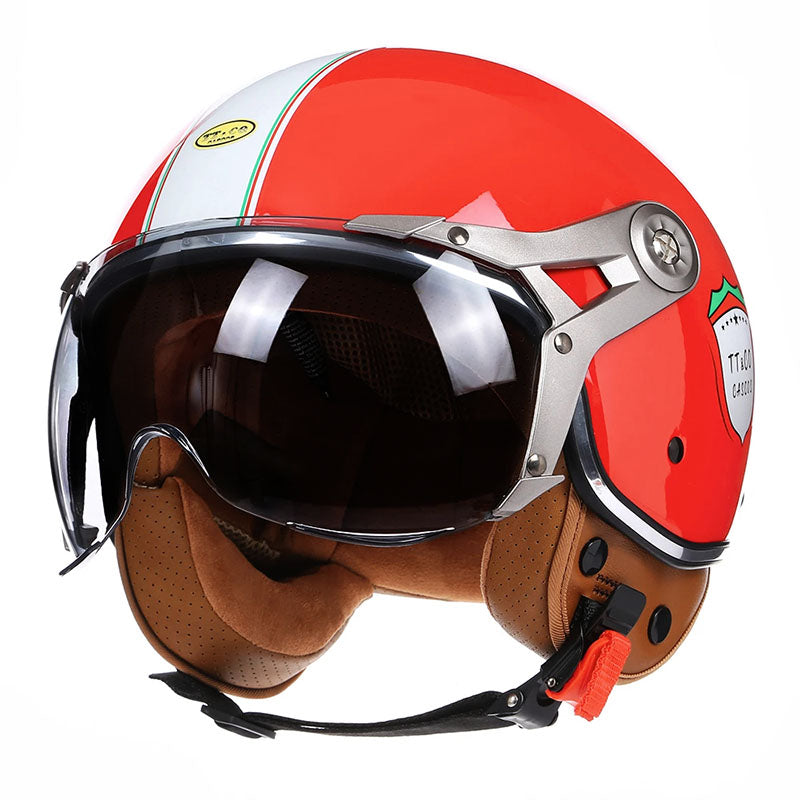 Casque de Moto Vintage Léger | Confort et Sécurité Optimale