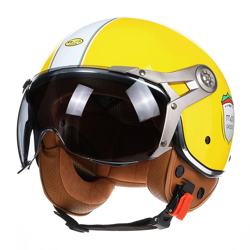 Casque de Moto Vintage Léger | Confort et Sécurité Optimale
