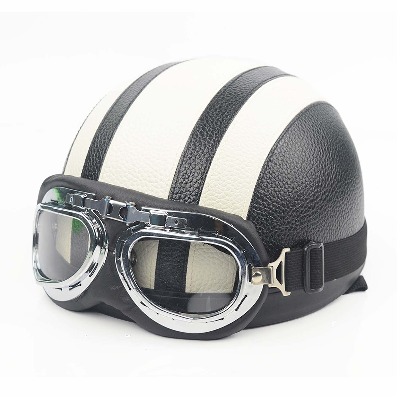 Casque de Moto Rétro Demi | Finition Brillante et Look Vintage