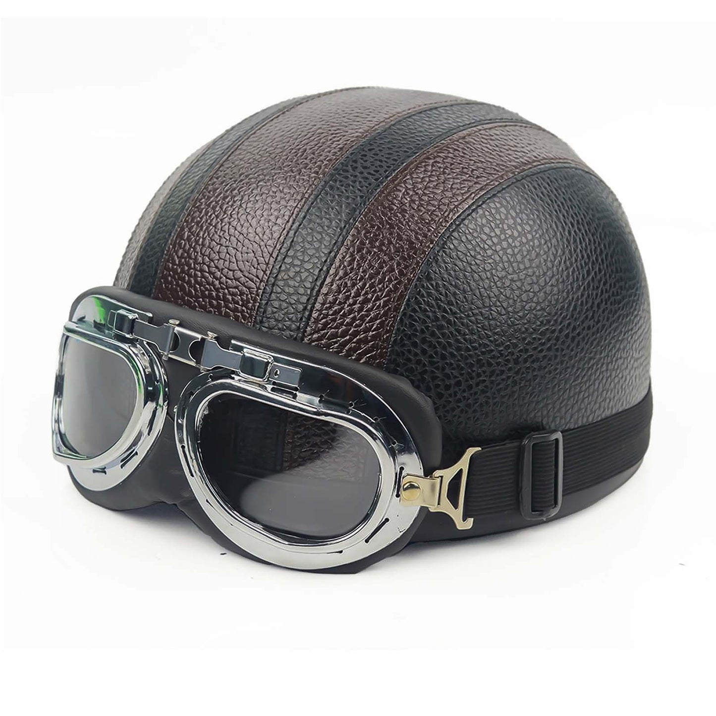 Casque de Moto Rétro Demi | Finition Brillante et Look Vintage