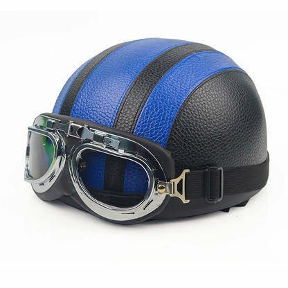 Casque de Moto Rétro Demi | Finition Brillante et Look Vintage