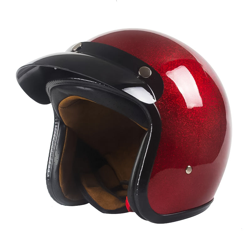 Casque Ouvert Léger Certifié DOT | Confort et Sécurité en Fibre de Verre
