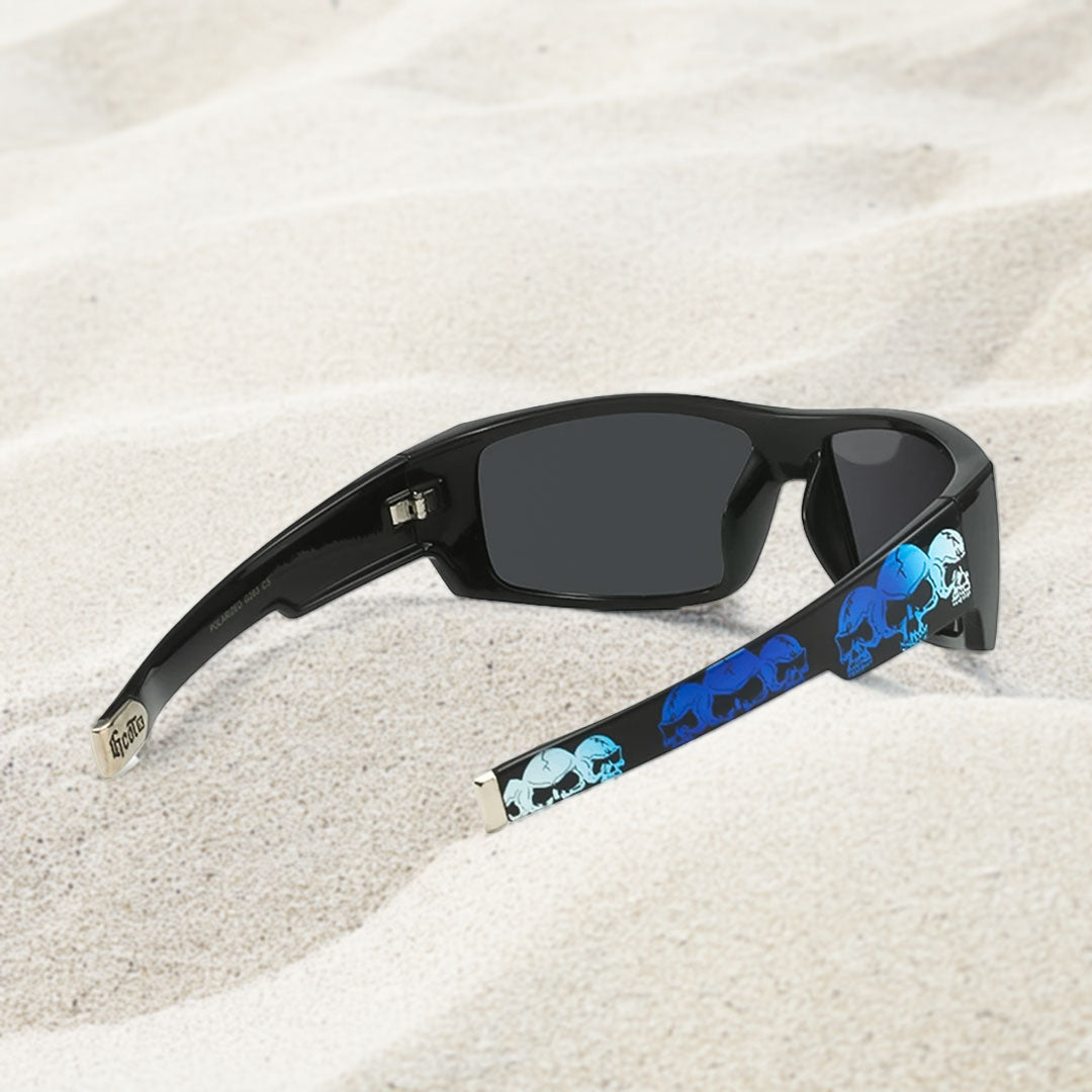 Lunettes de Soleil Polarisées pour Hommes | Design Crâne Audacieux et Protection UV