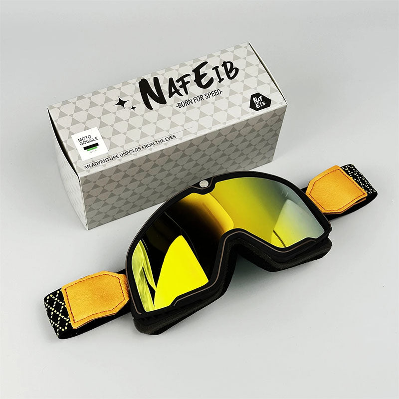 Lunettes de Moto Rétro pour Hommes | Protection UV et Lentille HD Durable