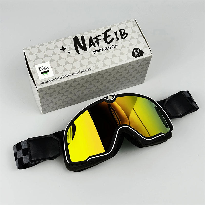 Lunettes de Moto Rétro pour Hommes | Protection UV et Lentille HD Durable