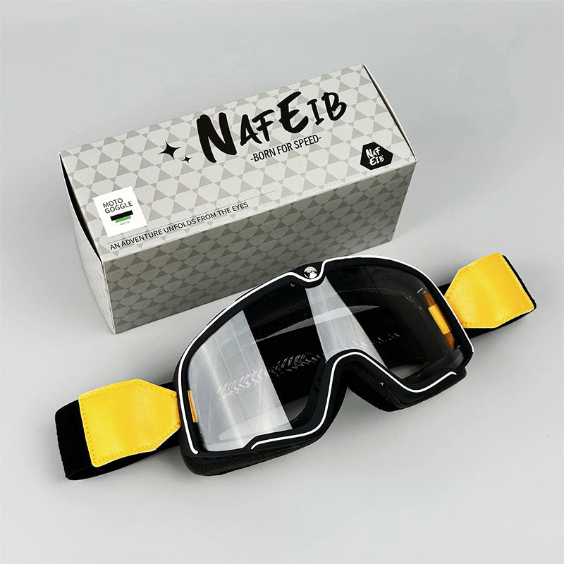 Lunettes de Moto Rétro pour Hommes | Protection UV et Lentille HD Durable