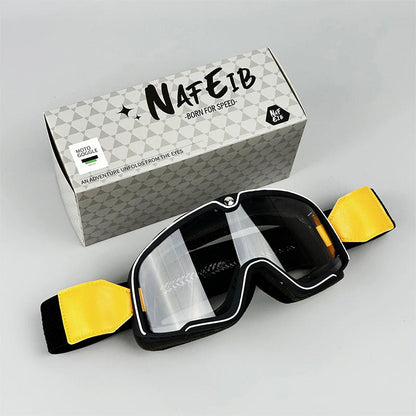 Lunettes de Moto Rétro pour Hommes | Protection UV et Lentille HD Durable