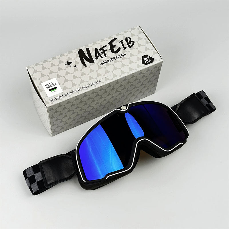 Lunettes de Moto Rétro pour Hommes | Protection UV et Lentille HD Durable