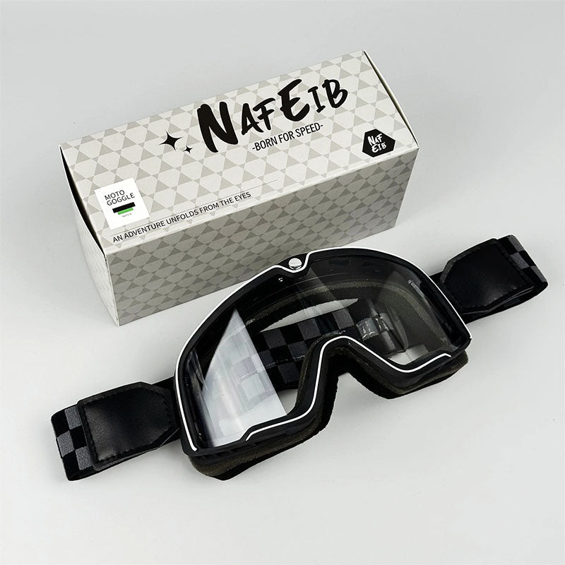 Lunettes de Moto Rétro pour Hommes | Protection UV et Lentille HD Durable