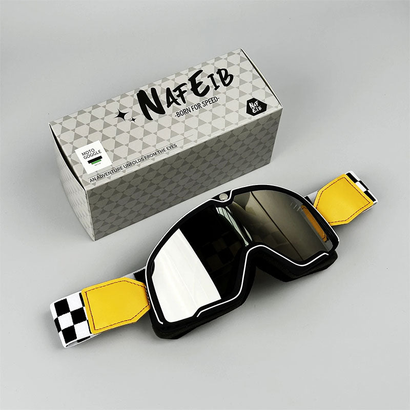 Lunettes de Moto Rétro pour Hommes | Protection UV et Lentille HD Durable