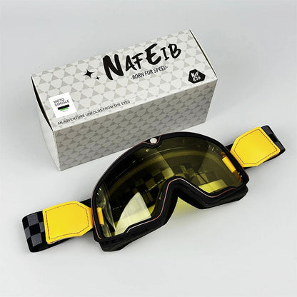 Lunettes de Moto Rétro pour Hommes | Protection UV et Lentille HD Durable