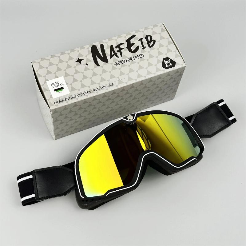 Lunettes de Moto Rétro pour Hommes | Protection UV et Lentille HD Durable
