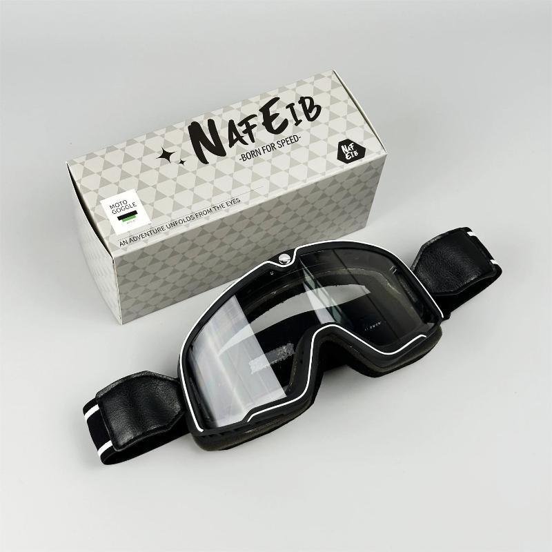 Lunettes de Moto Rétro pour Hommes | Protection UV et Lentille HD Durable