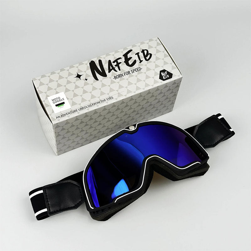 Lunettes de Moto Rétro pour Hommes | Protection UV et Lentille HD Durable