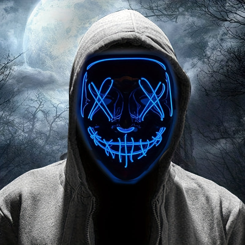 Masque LED Halloween Effrayant | Design Anonyme Lumineux et Confortable