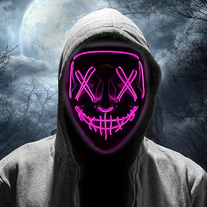 Masque LED Halloween Effrayant | Design Anonyme Lumineux et Confortable