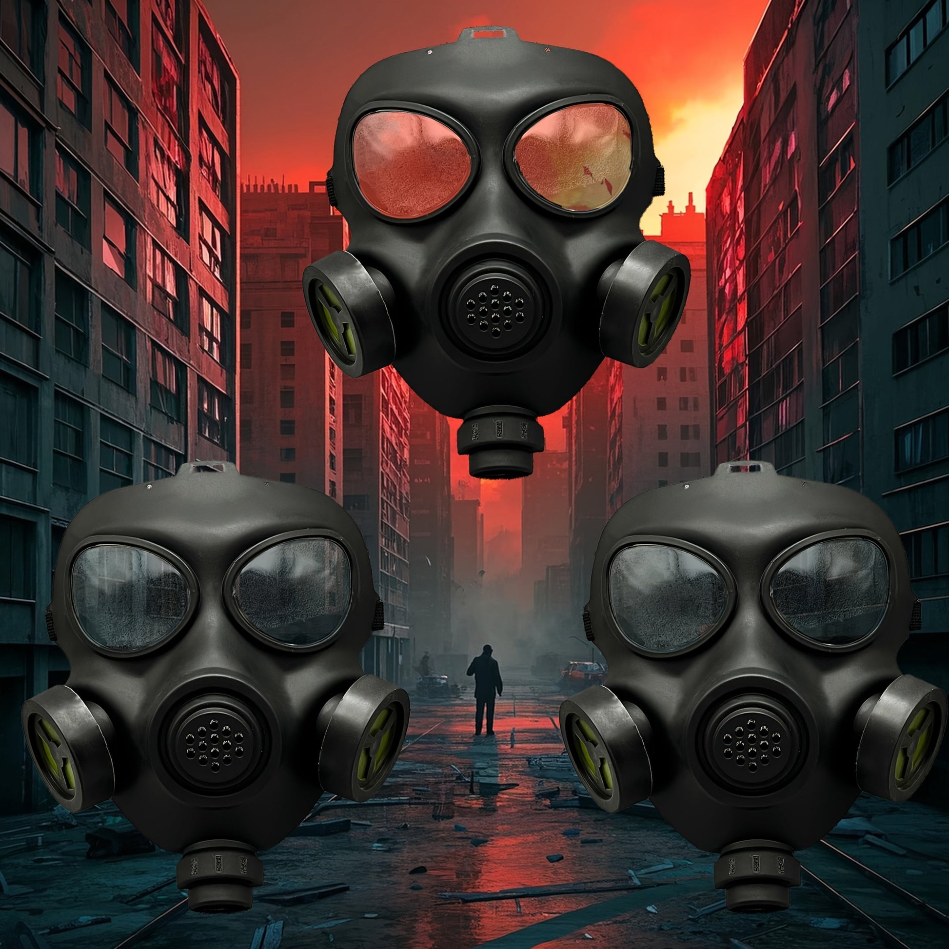 Masque à Gaz Tactique Halloween | Look Post-Apocalyptique Léger et Durable
