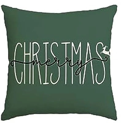 Housse de Coussin de Noël Verte | Design Festif et Confortable