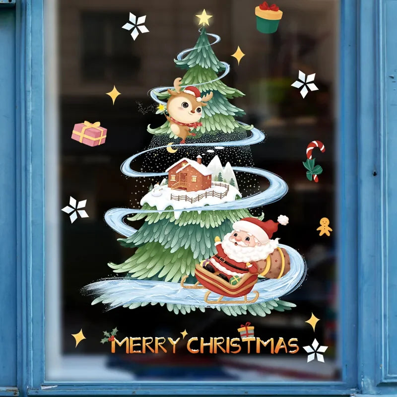 Autocollants de Noël pour Fenêtres | Décoration Festive et Réutilisable