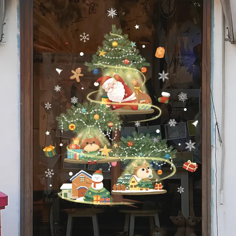 Autocollants de Noël pour Fenêtres | Décoration Festive et Réutilisable