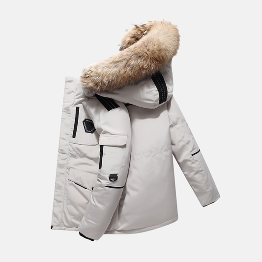 Manteau d'Hiver pour Hommes | Col en Fourrure Synthétique et Style Urbain