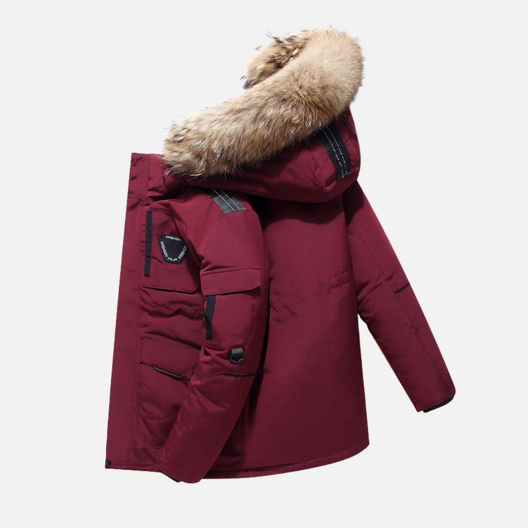 Manteau d'Hiver pour Hommes | Col en Fourrure Synthétique et Style Urbain