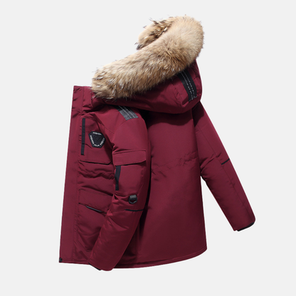 Manteau d'Hiver pour Hommes | Col en Fourrure Synthétique et Style Urbain