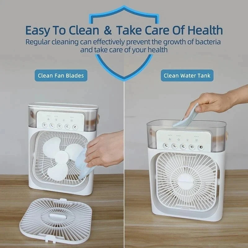 Ventilateur de Brume Glacée Portable | Refroidissement Rapide et Silencieux