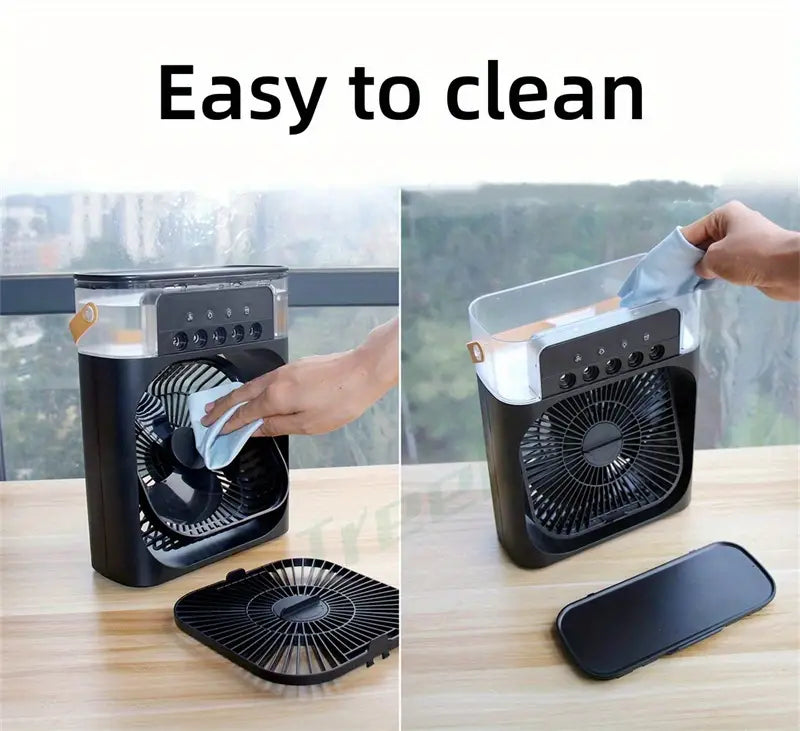 Ventilateur de Brume Glacée Portable | Refroidissement Rapide et Silencieux