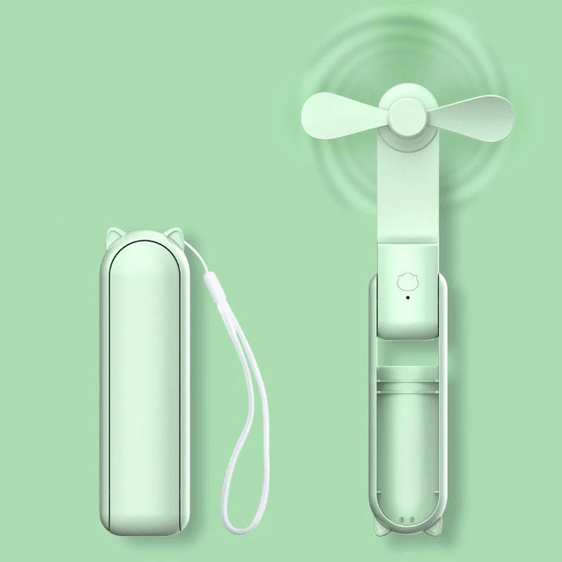 Ventilateur Portable Rechargeable | 3 Vitesses, Pliable et Powerbank