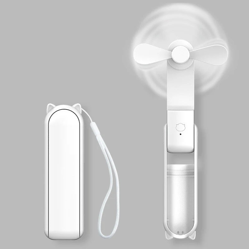 Ventilateur Portable Rechargeable | 3 Vitesses, Pliable et Powerbank