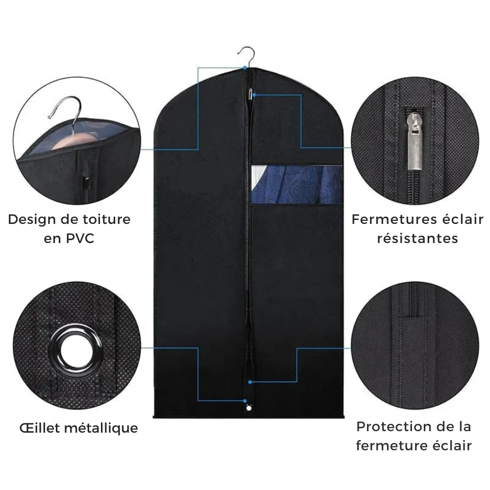 Kleiderhüllen 60 × 120 cm, 5er-Set – ein ordentlicher Kleiderschrank
