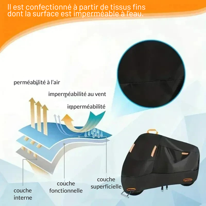 Housse de moto polyester 210D déperlante - protection extérieure