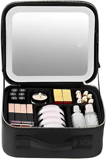 Trousse de Maquillage Portable | Miroir LED Intégré et Compact