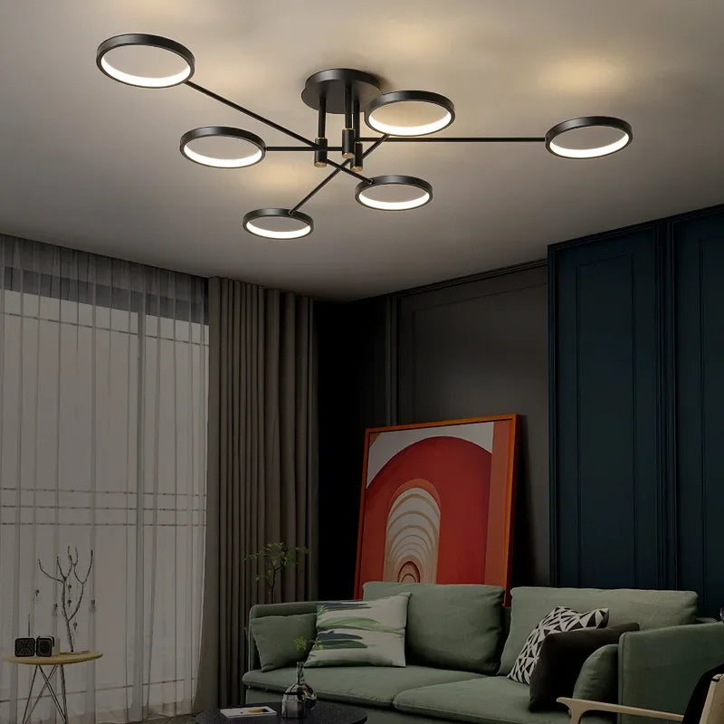Lustre LED Moderne Économe en Énergie | Design Contemporain et Suspension Réglable