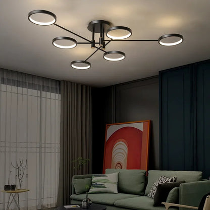 Lustre LED Moderne Économe en Énergie | Design Contemporain et Suspension Réglable