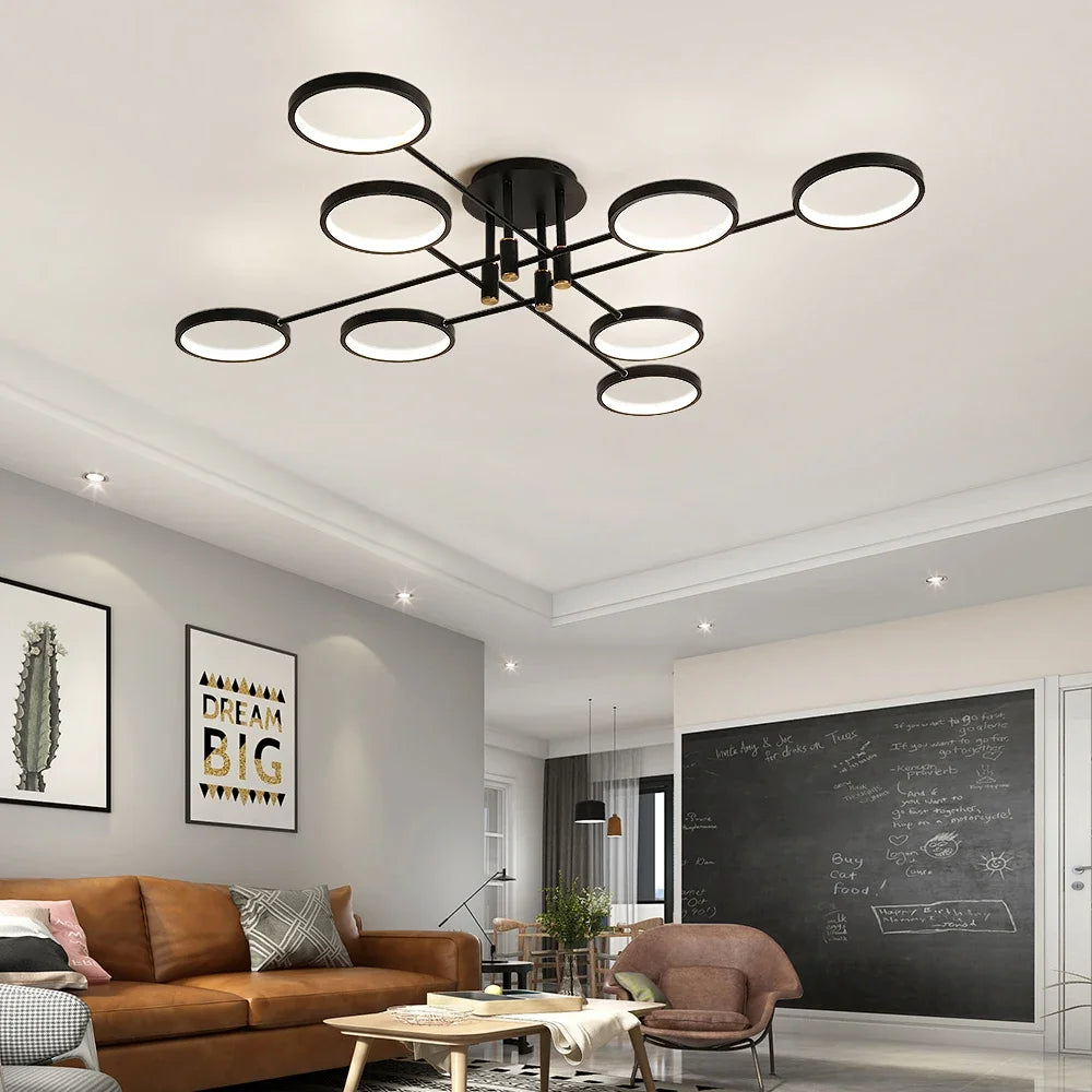 Lustre LED Moderne Économe en Énergie | Design Contemporain et Suspension Réglable