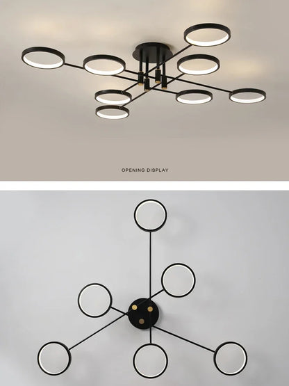 Lustre LED Moderne Économe en Énergie | Design Contemporain et Suspension Réglable