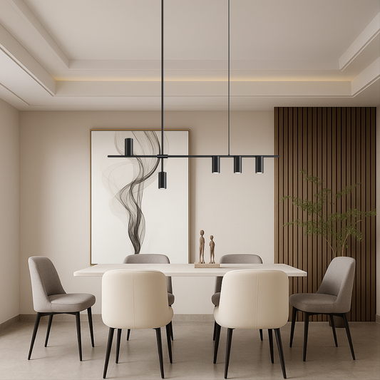 Lampe de Plafond Minimaliste Noire | Éclairage Élégant et Dimmable