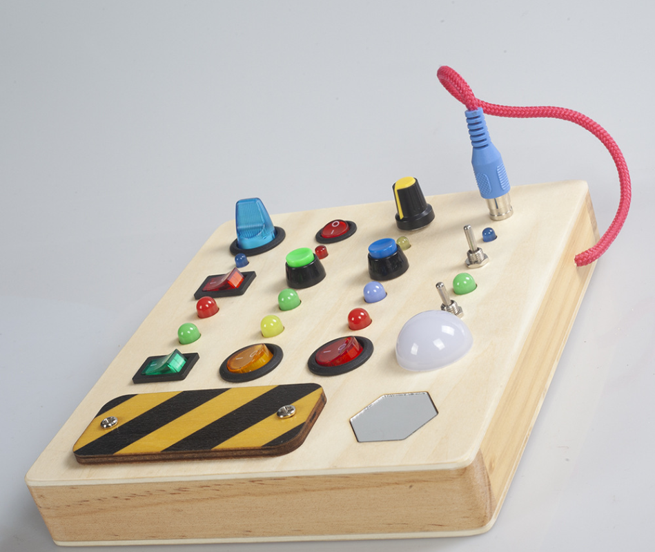 Tableau d'activités Montessori en Bois | Jouet Éducatif avec Lumières et Interrupteurs
