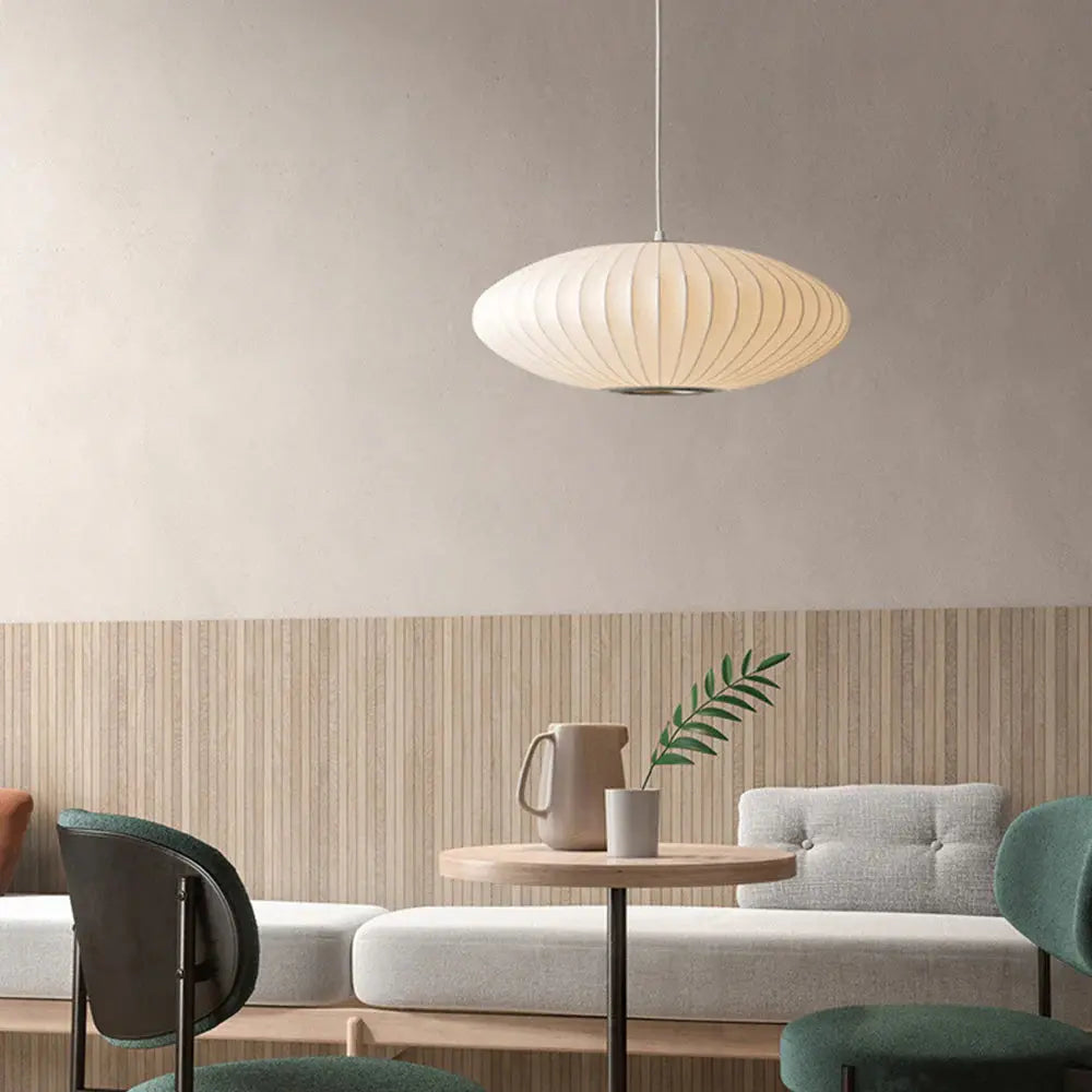Luminaire Suspendu Japandi Moderne | Éclairage Doux et Ambiant en Soie