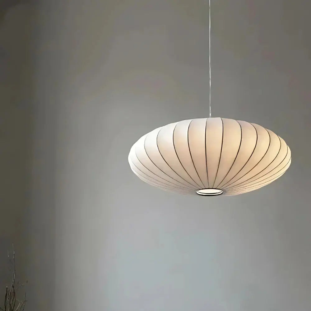 Luminaire Suspendu Japandi Moderne | Éclairage Doux et Ambiant en Soie