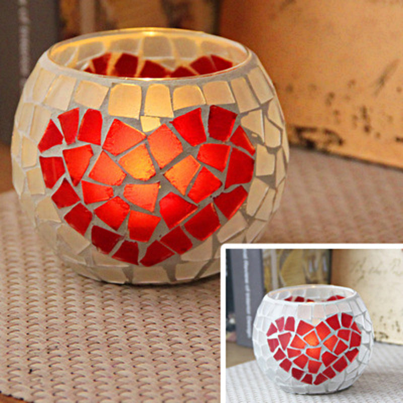Porte-tealight en Verre Fait Main | Design Mosaïque Éclatant et Unique