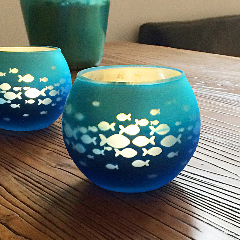 Porte-tealight en Verre Fait Main | Design Mosaïque Éclatant et Unique