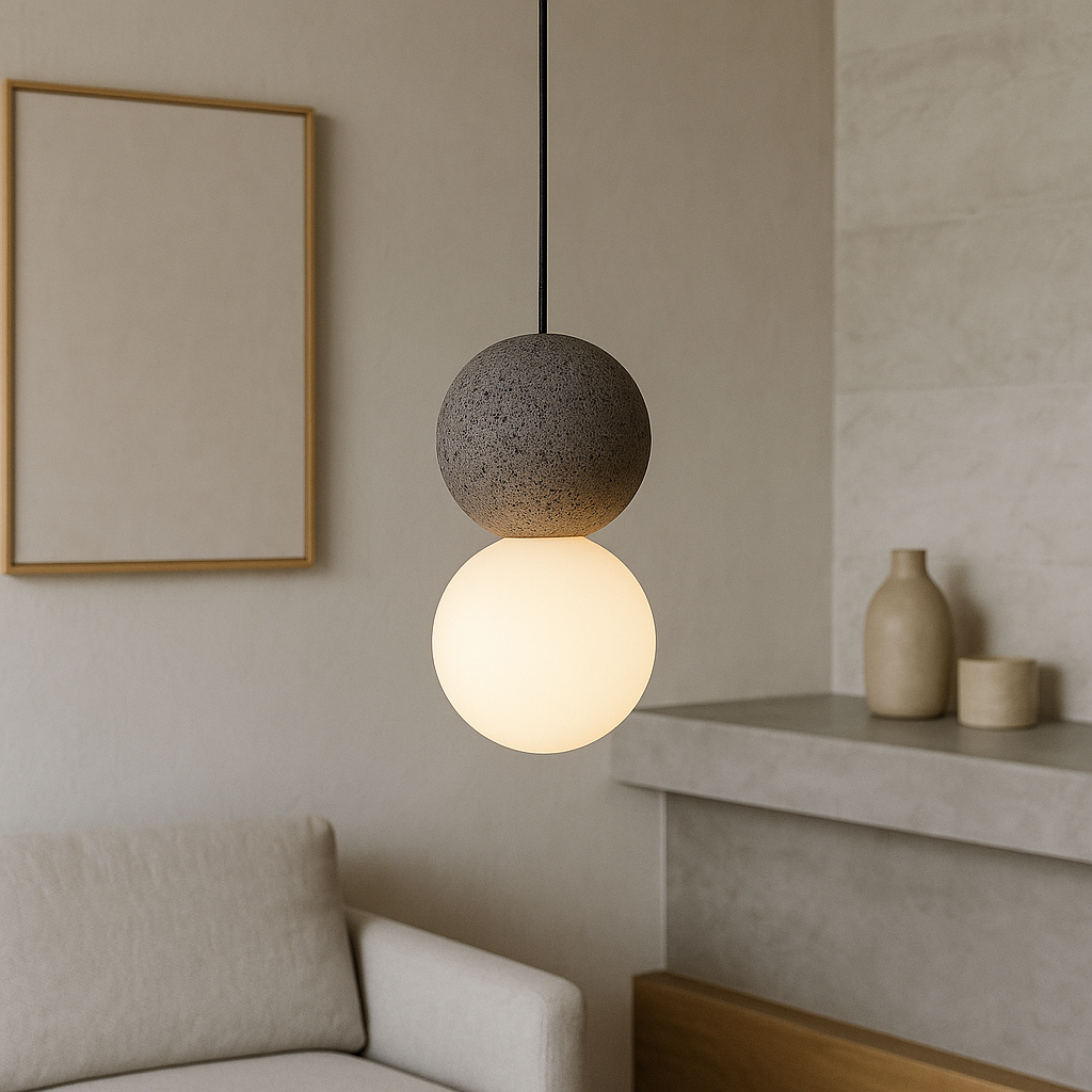 Suspension en Verre Obsidienne | Élégance Sculpturale et Ambiance Chaleureuse