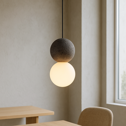 Suspension en Verre Obsidienne | Élégance Sculpturale et Ambiance Chaleureuse