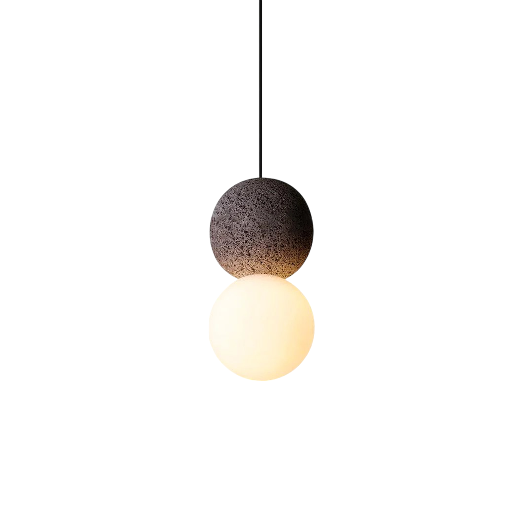 Suspension en Verre Obsidienne | Élégance Sculpturale et Ambiance Chaleureuse