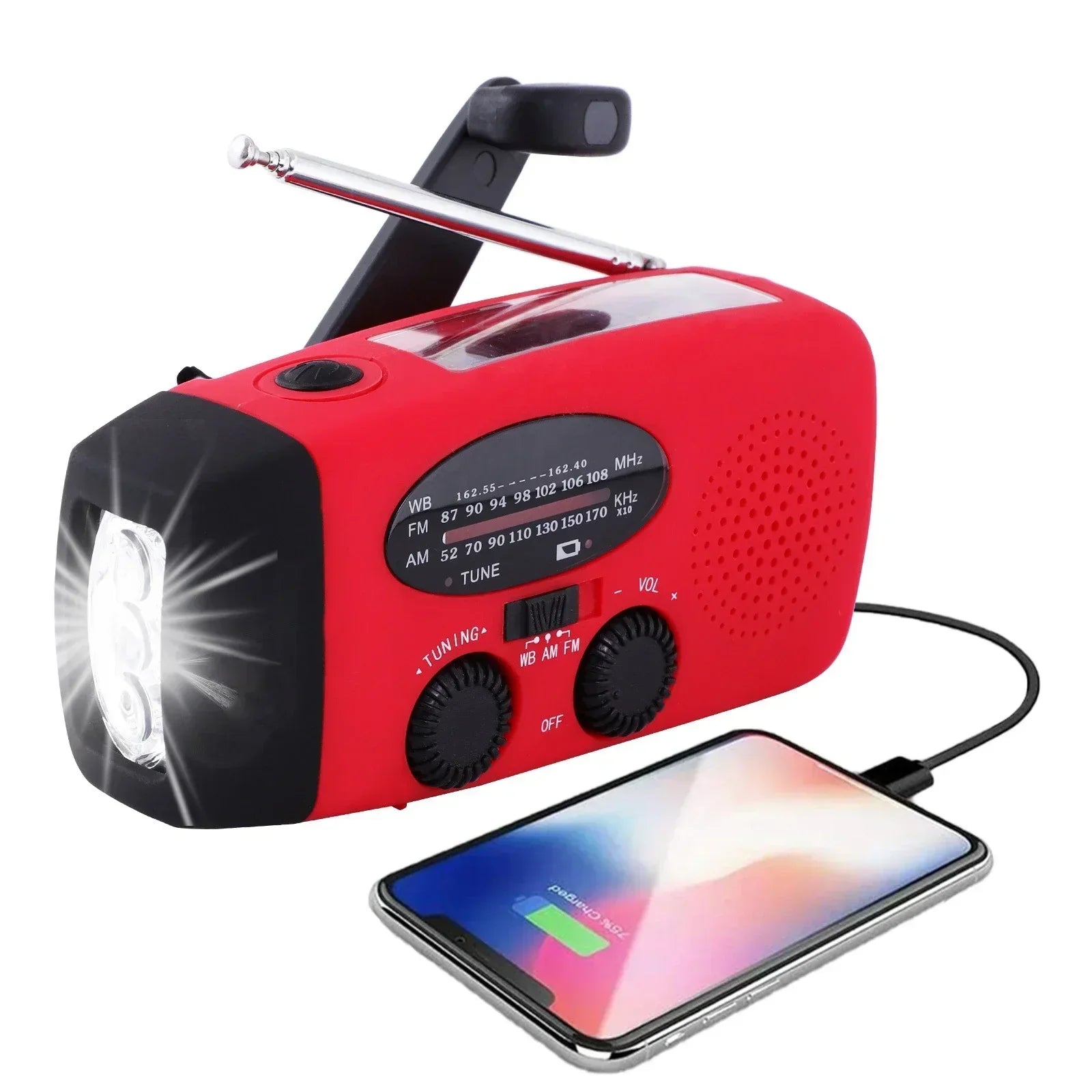 Radio d'urgence Portable Multifonctionnelle | Solaire, Manivelle, Résistant à l'Eau