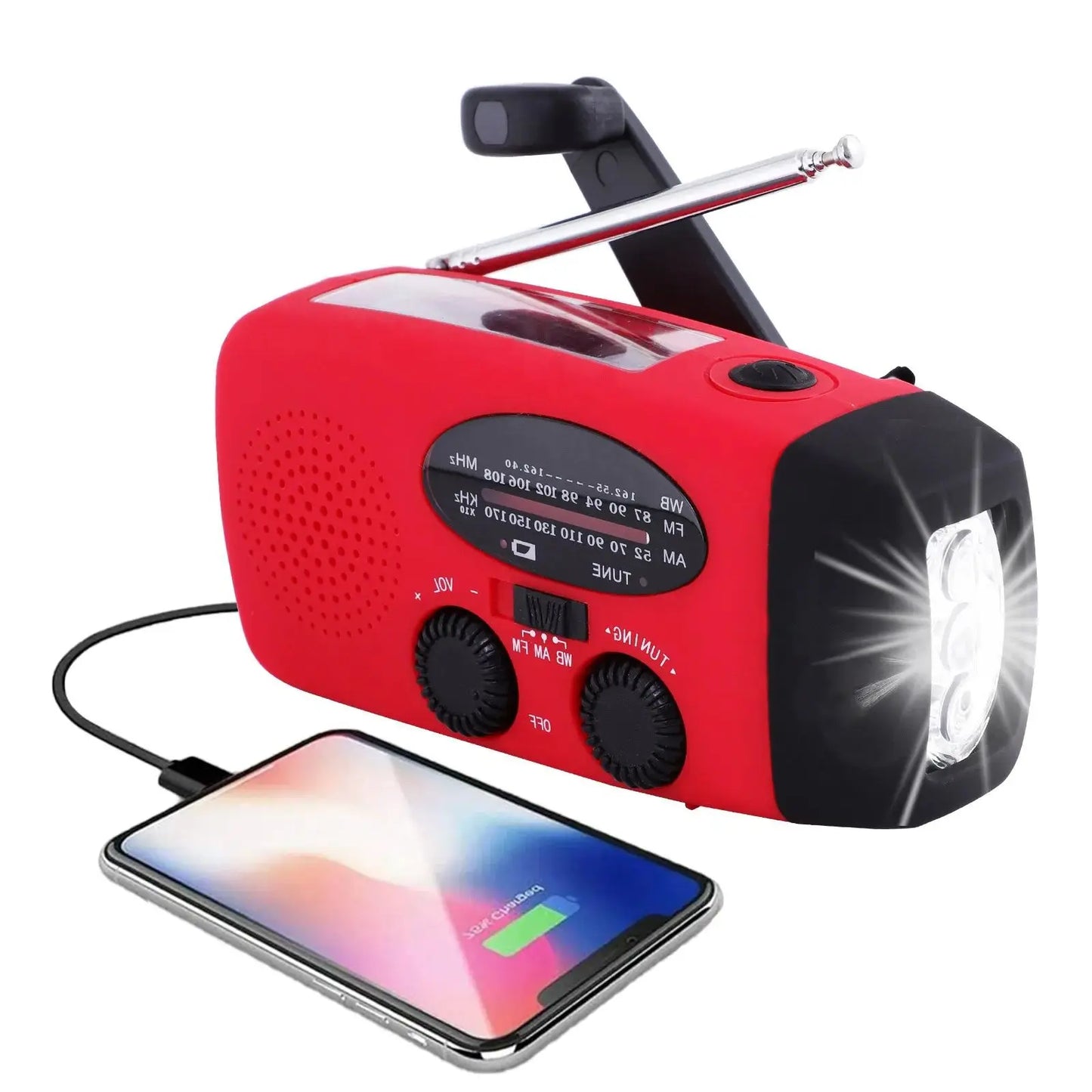 Radio d'urgence Portable Multifonctionnelle | Solaire, Manivelle, Résistant à l'Eau