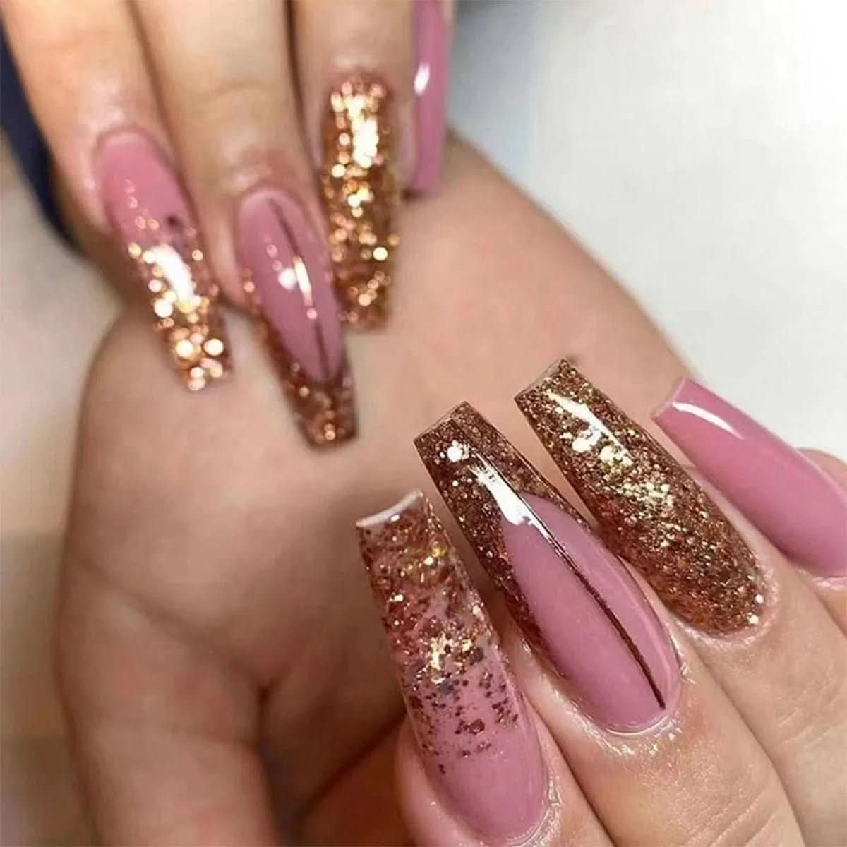 Ongles Press-On Roses Premium | Application Rapide et Élégante